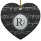 Musical Notes Ceramic Flat Ornament - Heart (Front)