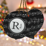 Musical Notes Ceramic Ornament w/ Name and Initial