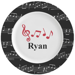 Musical Notes Ceramic Dinner Plates (Set of 4) (Personalized)