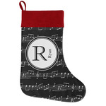 Musical Notes Holiday Stocking w/ Name and Initial
