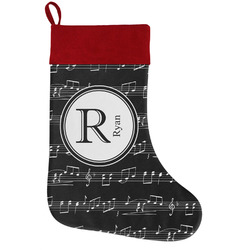 Musical Notes Holiday Stocking w/ Name and Initial