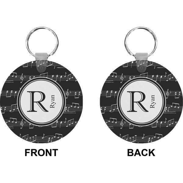 Musical Notes Circle Keychain (Front + Back)