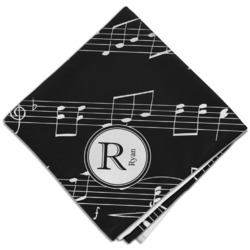 Musical Notes Cloth Dinner Napkin - Single w/ Name and Initial