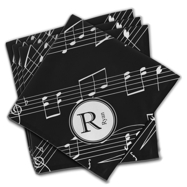 Custom Musical Notes Cloth Napkins (Set of 4) (Personalized)