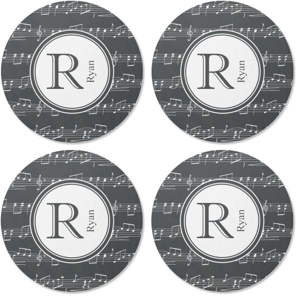 Musical Notes Coaster Round Rubber Back - Apvl