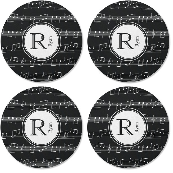 Musical Notes Coaster Round Rubber Back - Apvl