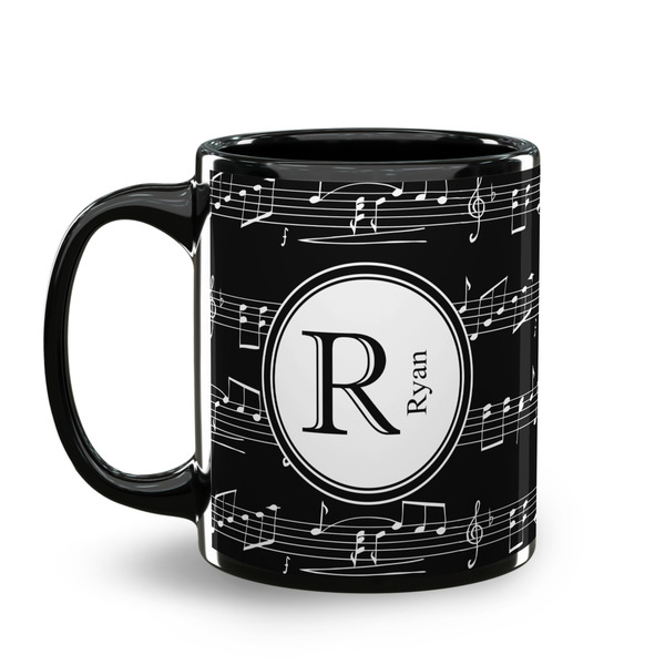 Musical Notes Coffee Mug - 11 oz - Black