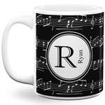 Musical Notes 11 Oz Coffee Mug - White (Personalized)
