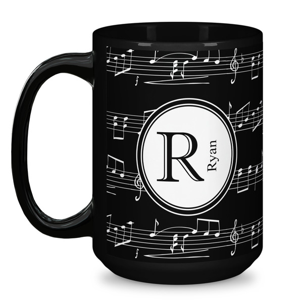 Musical Notes Coffee Mug - 15 oz - Black