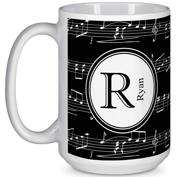 Custom Musical Notes 15 Oz Coffee Mug - White (Personalized)