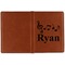 Musical Notes Cognac Leather Passport Holder Outside Single Sided - Apvl