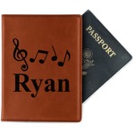 Musical Notes Passport Holder - Faux Leather - Single Sided (Personalized)