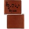Musical Notes Cognac Leatherette Bifold Wallets - Front and Back Single Sided - Apvl