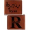 Musical Notes Cognac Leatherette Bifold Wallets - Front and Back