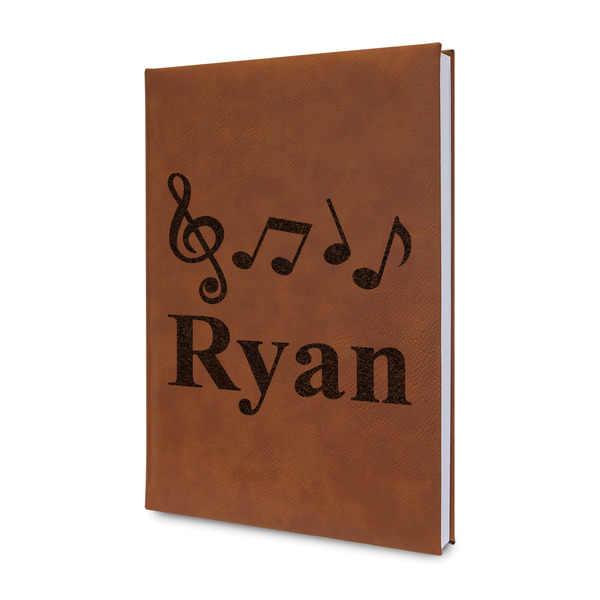 Custom Musical Notes Leatherette Journal - Single Sided (Personalized)