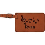Musical Notes Leatherette Luggage Tag (Personalized)