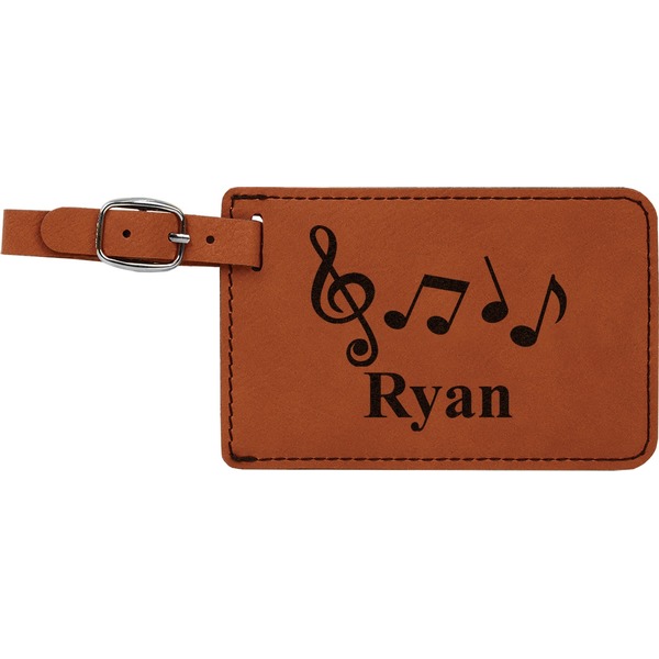 Custom Musical Notes Leatherette Luggage Tag (Personalized)