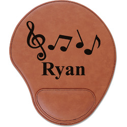 Musical Notes Leatherette Mouse Pad with Wrist Support (Personalized)