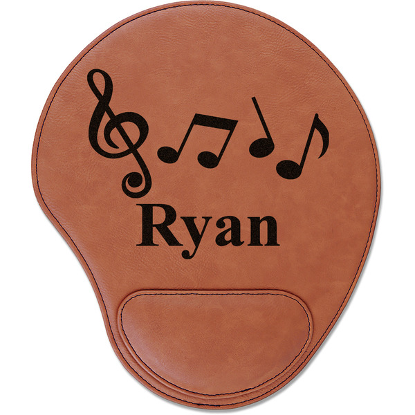Custom Musical Notes Leatherette Mouse Pad with Wrist Support (Personalized)