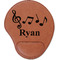 Musical Notes Cognac Leatherette Mouse Pads with Wrist Support - Flat