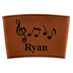 Musical Notes Leatherette Cup Sleeve (Personalized)