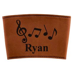 Musical Notes Leatherette Cup Sleeve (Personalized)