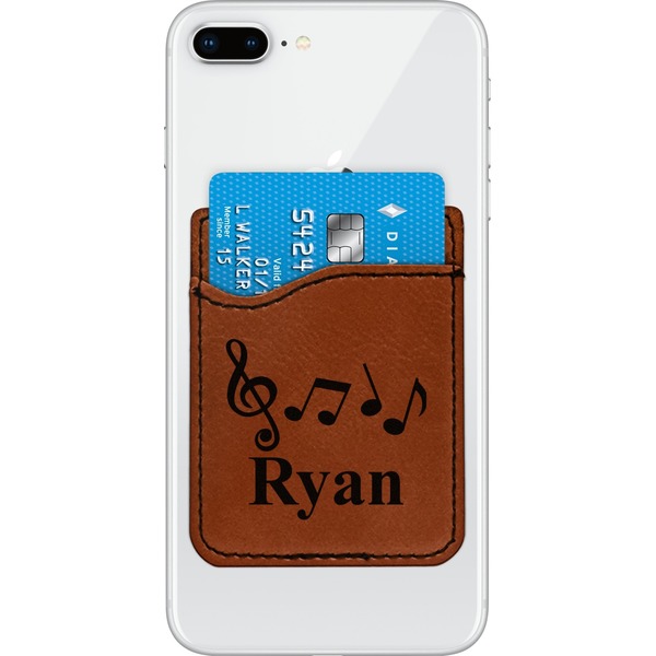 Custom Musical Notes Leatherette Phone Wallet (Personalized)