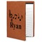 Musical Notes Cognac Leatherette Portfolios with Notepad - Large - Main