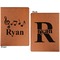 Musical Notes Cognac Leatherette Portfolios with Notepad - Small - Double Sided- Apvl