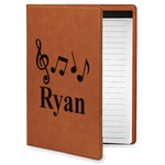 Musical Notes Leatherette Portfolio with Notepad - Small - Single Sided (Personalized)