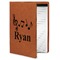 Musical Notes Cognac Leatherette Portfolios with Notepad - Small - Main