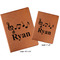Musical Notes Cognac Leatherette Portfolios with Notepad - Compare Sizes