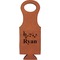 Musical Notes Cognac Leatherette Wine Totes - Single Front