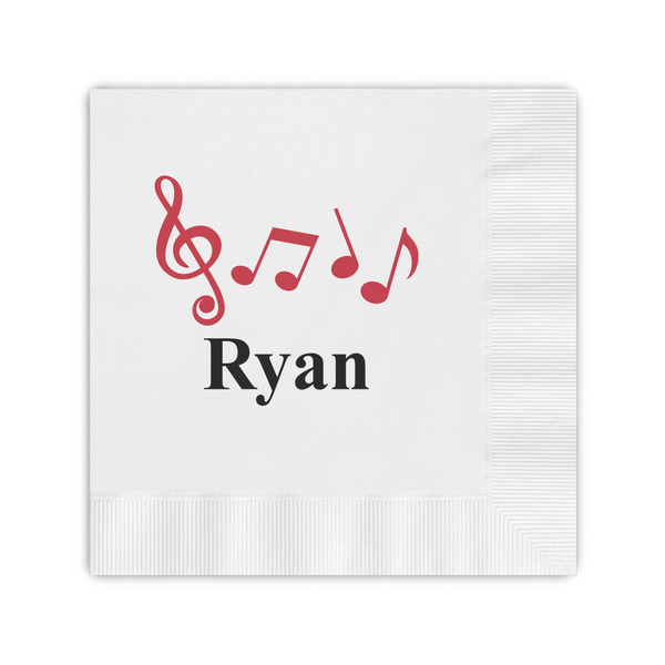 Custom Musical Notes Coined Cocktail Napkins (Personalized)