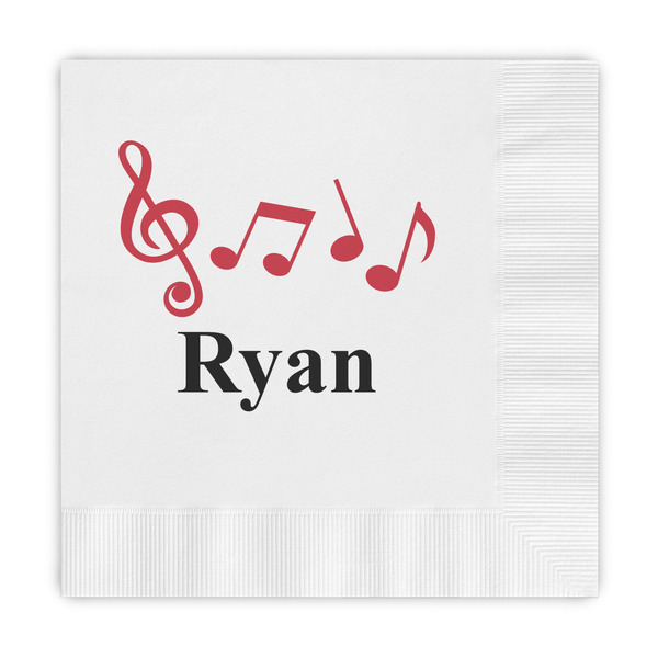 Custom Musical Notes Embossed Decorative Napkins (Personalized)