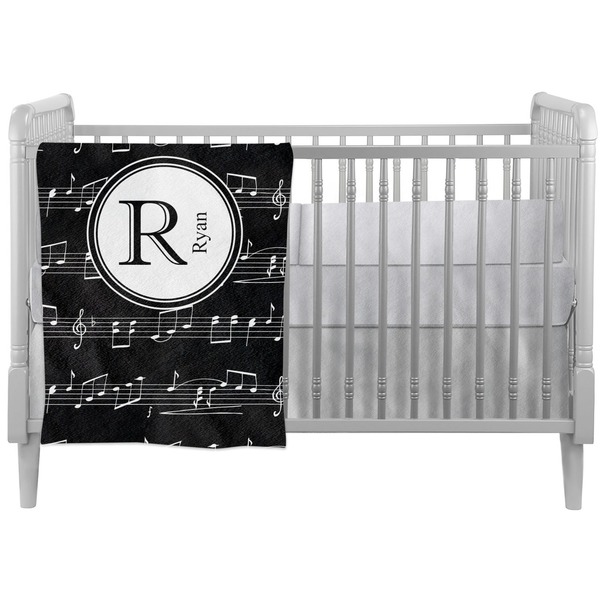 Custom Musical Notes Crib Comforter / Quilt (Personalized)