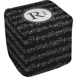 Musical Notes Cube Pouf Ottoman - 18" (Personalized)