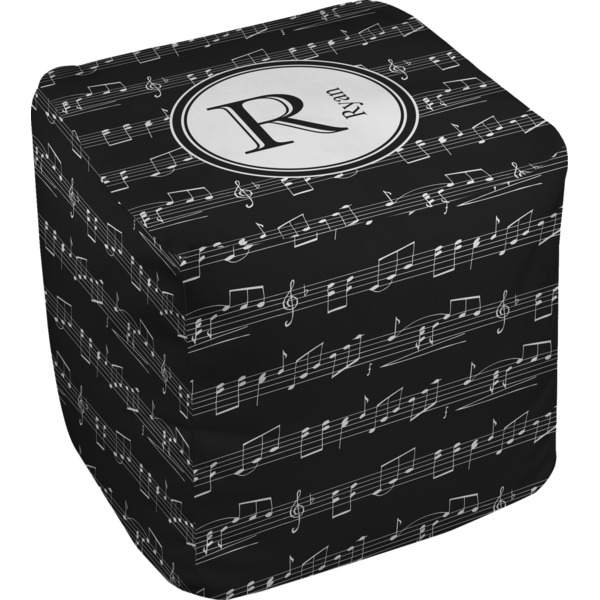 Custom Musical Notes Cube Pouf Ottoman - 18" (Personalized)