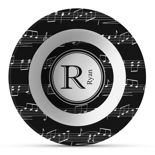 Custom Musical Notes Plastic Bowl - Microwave Safe - Composite Polymer (Personalized)