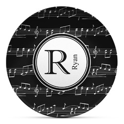 Musical Notes Microwave Safe Plastic Plate - Composite Polymer (Personalized)