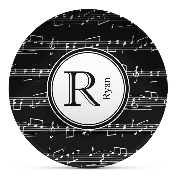 Custom Musical Notes Microwave Safe Plastic Plate - Composite Polymer (Personalized)