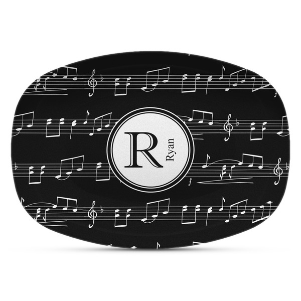 Custom Musical Notes Plastic Platter - Microwave & Oven Safe Composite Polymer (Personalized)