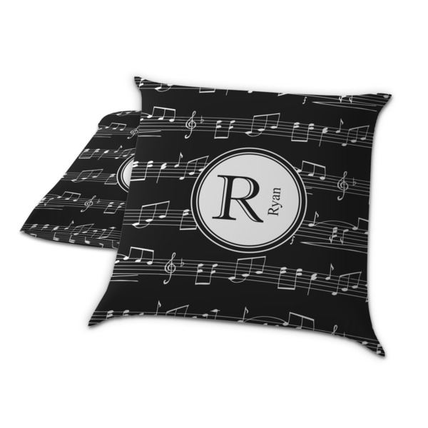 Musical Notes Decorative Pillow Case - TWO