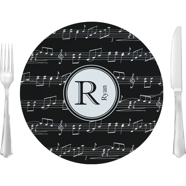 Custom Musical Notes Glass Lunch / Dinner Plate 10" (Personalized)