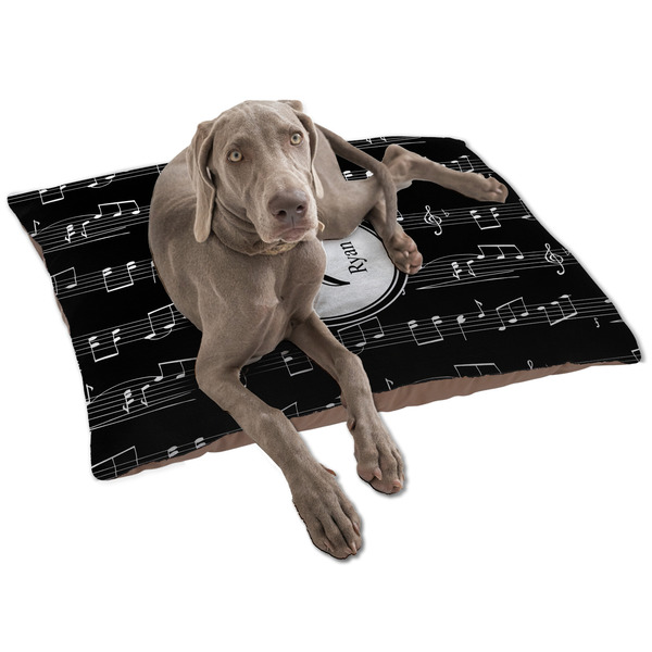 Custom Musical Notes Dog Bed - Large w/ Name and Initial