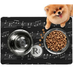 Musical Notes Dog Food Mat - Small w/ Name and Initial