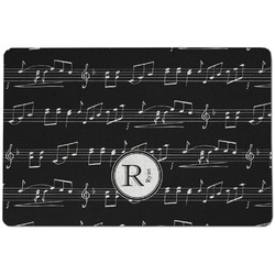 Musical Notes Dog Food Mat w/ Name and Initial