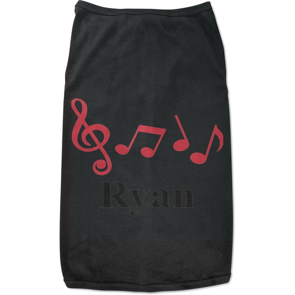 Custom Musical Notes Black Pet Shirt - M (Personalized)
