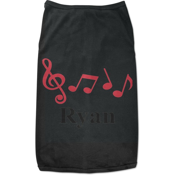 Custom Musical Notes Black Pet Shirt (Personalized)