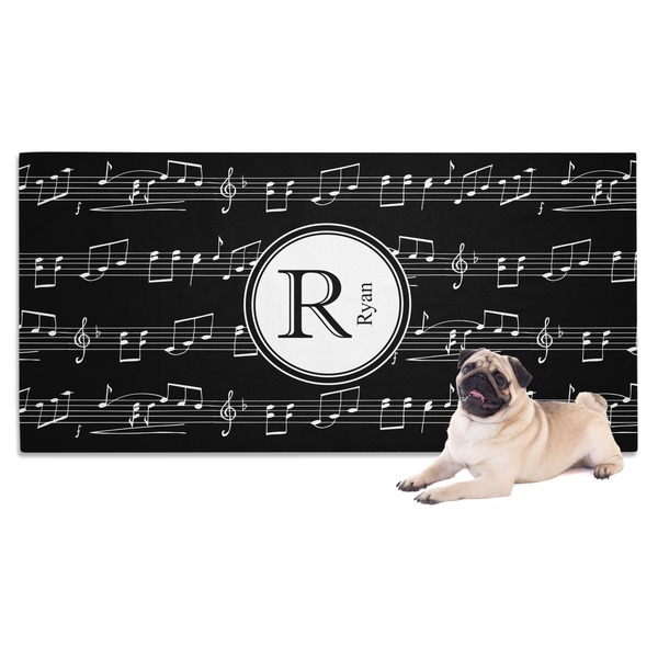 Custom Musical Notes Dog Towel (Personalized)